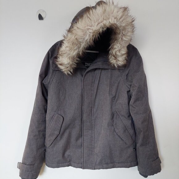 Aritzia TNA Gray Vail Parka Removable Fur From Hood Coat Size M - Picture 3 of 16